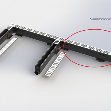 Aquadrain afvoergoot grijs 100x10x6,5 cm