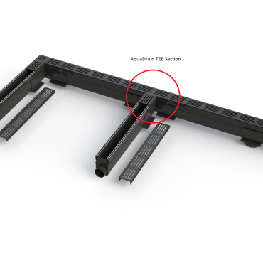 Aquadrain afvoergoot antraciet T-splitsing 65/10