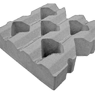 Grasbetontegel type C 40x40x12(40 cm. zijde vlak) BK25 vierkante gaten