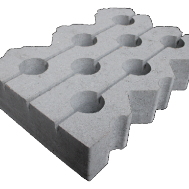 Grasbetontegel type K 40x60x12(40 cm. zijde vlak + bovenzijde vlak) K85912 klasse B BK15 GRN+