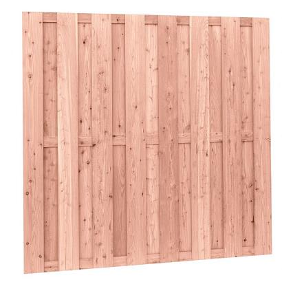 Douglas fijnbezaagd plankenscherm 18-planks 15 mm, 180 x 180 cm, onbehandeld.