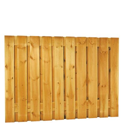 Grenen geschaafd plankenscherm 21-planks 17 mm, 180 x 130 cm, verticaal recht, groen geïmpregneerd.