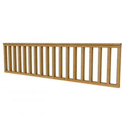 Hekwerk recht douglas type C, 278,5 x 73 cm, groen geïmpregneerd.