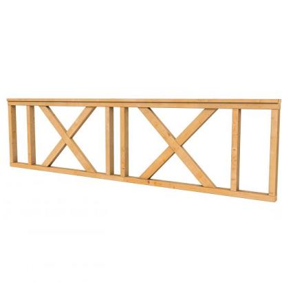 Hekwerk met kruis douglas type C, 278,5 x 73 cm, onbehandeld.