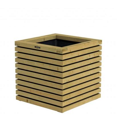 Bloembak Elan 60 Excellent, 60 x 60 x 60 cm, groen geïmpregneerd.