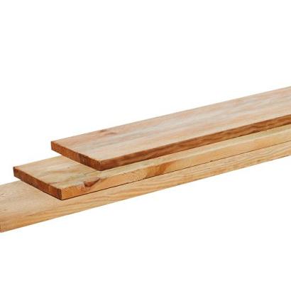 Grenen geschaafde plank 1,7 x 14 x 300 cm, groen geïmpregneerd.