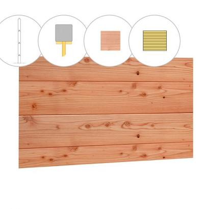 Blokhutprofiel douglas wand B, 228,5 x 224 cm, onbehandeld.