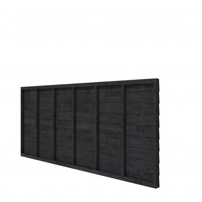 Douglas wandpakket tbv enkelzijdige wand kapschuur Comfort 371x162 cm, zwart geïmpregneerd