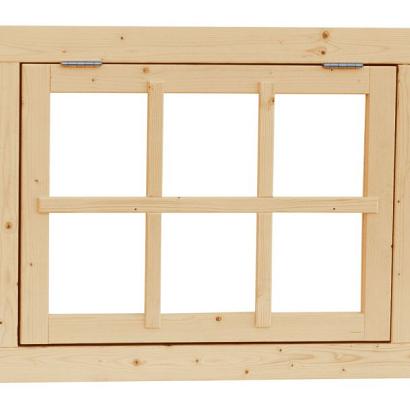 Vuren 6-ruits uitzetraam, 89,9 x 70,3 cm, onbehandeld.