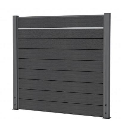 Decoratiestrip t.b.v. composiet scherm, aluminium 2,3 x 2,0 x 180 cm.