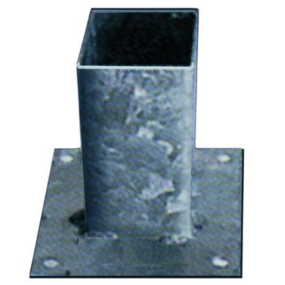 Vloerpaalhouder verzinkt 7 x 7 cm.