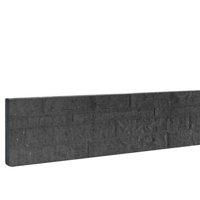 Betonplaat dubbelzijdig rotsmotief 36 x 3,5 x 184 cm, antraciet ongecoat.
