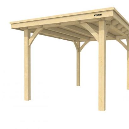 Buitenverblijf plat dak Excellent I, vuren, basismodel XXL/B, 257x399 cm, onbehandeld.