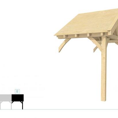 Buitenverblijf met zadeldak Excellent Modulair, vuren, rechterdeel XXL/A, 193x399 cm, onbehandeld.