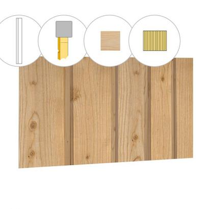 Banddeel vuren enkelzijdige zijwand A, breedte 178,5 cm, onbehandeld.