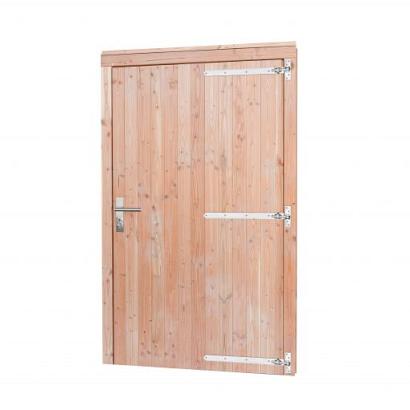 Douglas enkele deur inclusief kozijn extra breed en hoog, rechtsdraaiend, 110 x 214,5 cm, onbehandeld.