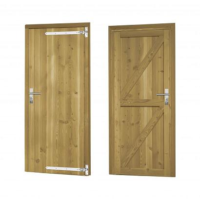 Douglas enkele dichte deur inclusief kozijn, rechtsdraaiend, 90 x 201 cm, groen geïmpregneerd.