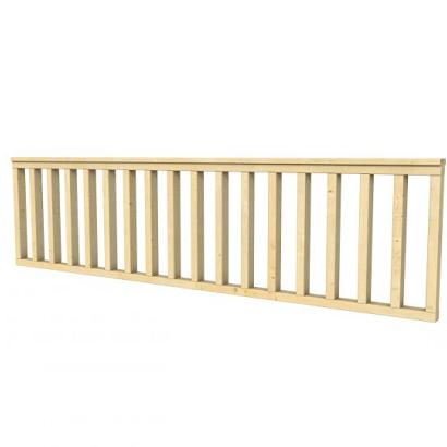 Hekwerk recht vuren type C, 278,5 x 73 cm, kleurloos geïmpregneerd.