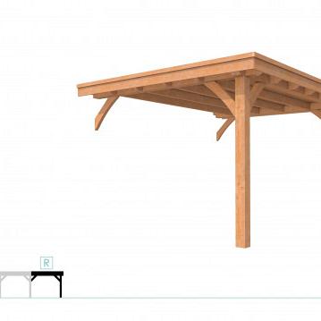 Buitenverblijf plat dak Excellent Modulair, douglas, rechterdeel XXL/C, 293x399 cm, onbehandeld.