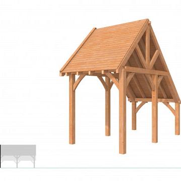 Buitenverblijf kapschuur Excellent Modulair, douglas, linkerdeel XXL/A, 207x399 cm, onbehandeld.