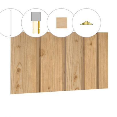 Banddeel plankenset vuren bij topgevel t.b.v. zadeldak Excellent XXL, onbehandeld.