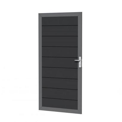 Aluminium deur, 90 x 183 cm, antraciet.