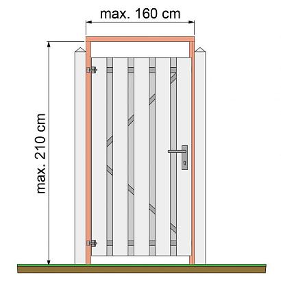 Tuindeurkozijn Redvision met aanslaglat, max 160 cm breed