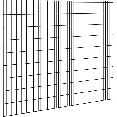 Hillfence metalen scherm, dubbele staafmat, 250 x 103 cm, zwart.