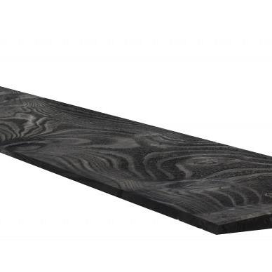 Vuren Zweeds rabat 1 zijde geschaafd, 1 zijde fijnbezaagd, 1,1-2,7 x 19,5 x 400 cm, zwart gespoten.