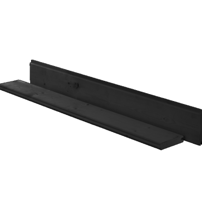 Vuren geschaafd blokhutprofiel 2,8 X 14,5 X 400 cm, zwart gedompeld.