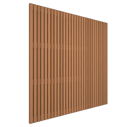 Thermovision Ayous geschaafd latten scherm, recht horizontaal/verticaal, 180 x 180 cm.