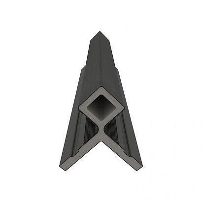 NewTechWood HKC co-extrusie hoekprofiel castellation tbv wand bekleding, 7 x 8 x 300 cm, Ebony zwart