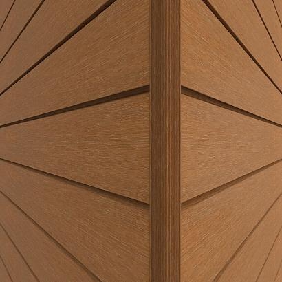 NewTechWood HKC co-extrusie hoekprofiel castellation tbv wand bekleding, 7 x 8 x 300 cm, Red Cedar