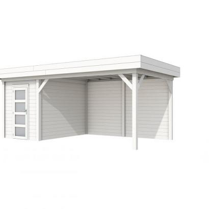 Vuren Topvision Kiekendief, 200 x 300 en luifel 400 cm, wit gespoten.