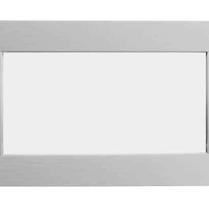 Vuren vast raam met melkglas, 71,2 x 43,8 cm, lichtgrijs gespoten.