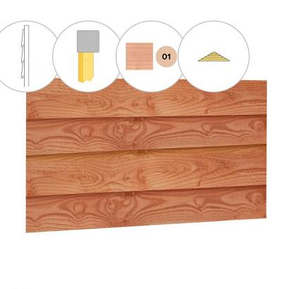 Zweeds rabat douglas enkelzijdige topgevel t.b.v. zadeldak Excellent XXL, kleurloos geïmpregneerd.