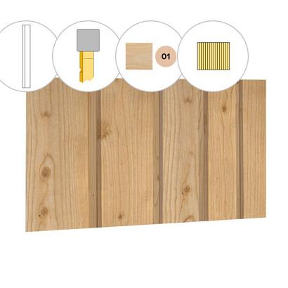 Banddeel vuren enkelzijdige wand C, 278,5 x 224 cm, kleurloos geïmpregneerd.