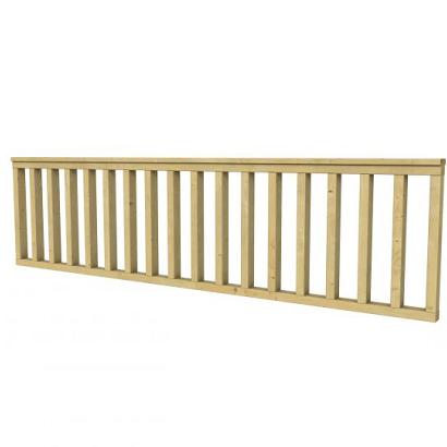 Hekwerk recht vuren type C, 278,5 x 73 cm, groen geïmpregneerd.