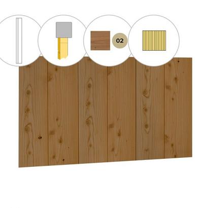 Halfhouts rabat douglas enkelzijdige voorwand C, 278,5 x 285 cm, groen geïmpregneerd.