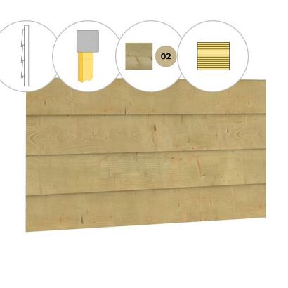 Zweeds rabat vuren enkelzijdige zijwand I, breedte 100 cm, incl. extra staander, groen geïmpregneerd.