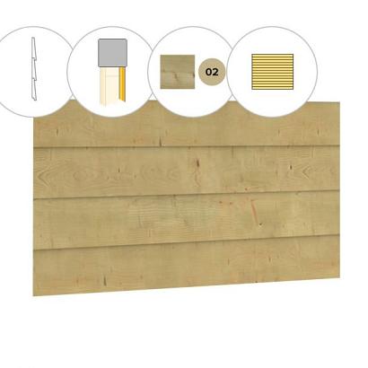 Zweeds rabat plankenset vuren bij achterwand B, 228,5 x 186 cm, groen geïmpregneerd.