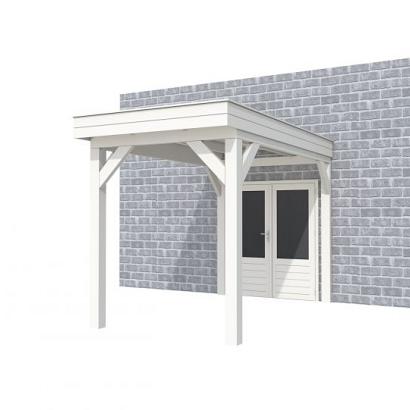 Buitenverblijf aan huis Premium I, vuren, basismodel XL/A, 207x349 cm, wit gespoten.