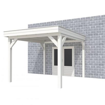 Buitenverblijf aan huis Premium I, vuren, basismodel XL/C, 307x349 cm, wit gespoten.