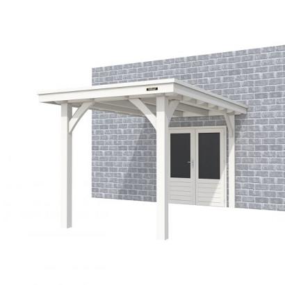 Buitenverblijf aan huis Excellent I, vuren, basismodel XXL/A, 207x392 cm, wit gespoten.