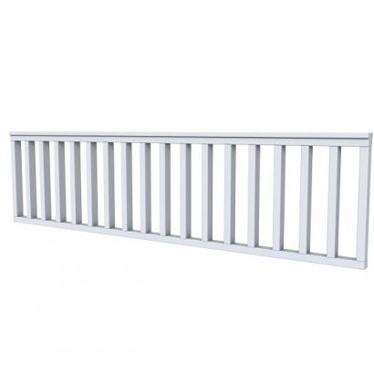 Hekwerk recht vuren type C, 278,5 x 73 cm, lichtgrijs gespoten.