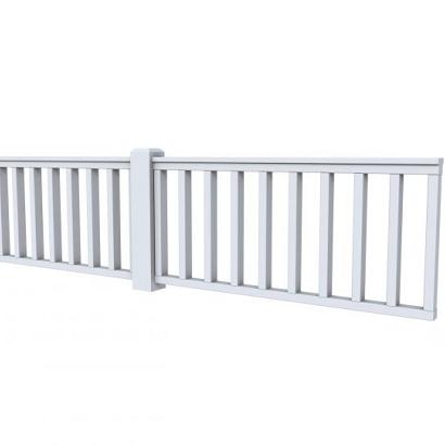 Hekwerk recht vuren type D, 328,5 x 73 cm, lichtgrijs gespoten.