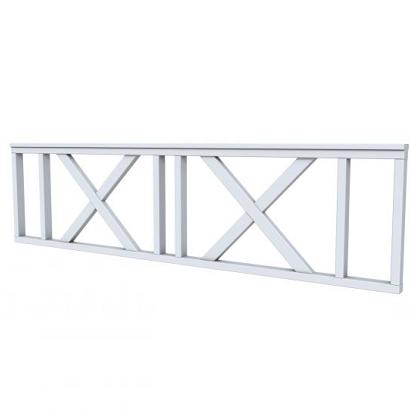 Hekwerk met kruis vuren type C, 278,5 x 73 cm, lichtgrijs gespoten.