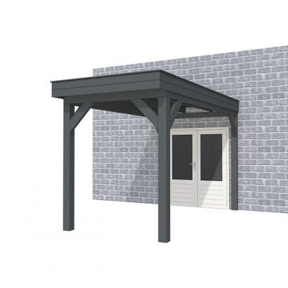 Buitenverblijf aan huis Premium I, vuren, basismodel XXL/A, 207x392 cm, antraciet gespoten.