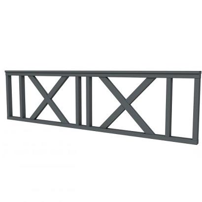Hekwerk met kruis vuren type C, 278,5 x 73 cm, antraciet gespoten.