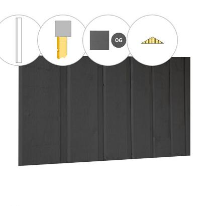 Banddeel vuren enkelzijdige topgevel t.b.v. zadeldak Excellent XXL, antraciet gespoten.